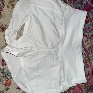 WHITE LULULEMON SHORTS